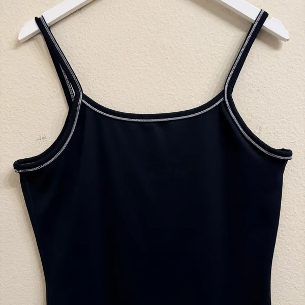 Nike One Dri-FIT Short‎ Bodysuit Black Contrast Stitch Athletic Romper XL Sporty - Image 4