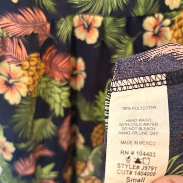 Mine Navy Tropical Print Dress Size‎ Small - Image 5