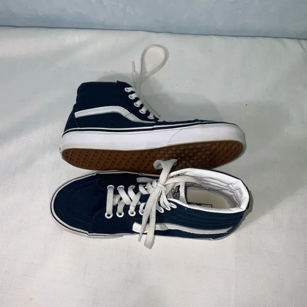 Vans Sk8-Hi Tapered High Top Canvas Shoe~Navy Blue~Unisex~Women’s 7, Men’s 5.5 - Image 3