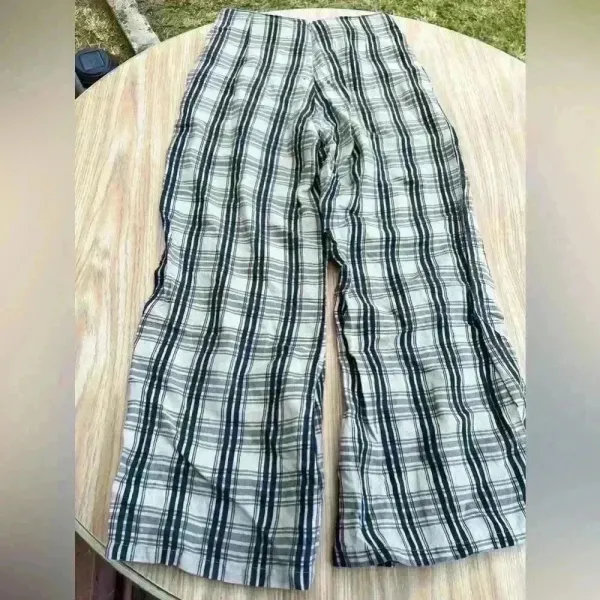 Faithful the Brand Plaid Pants Size 4 Brown Retro Y2K Wide Leg‎ - Image 3