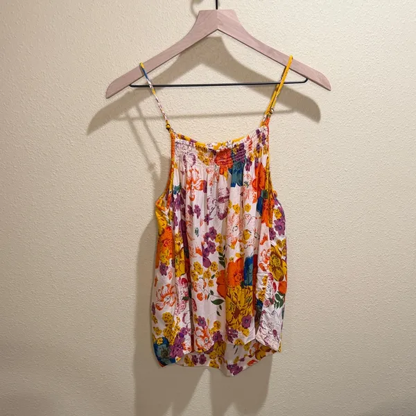 Anthropologie Size Small Multi Floral Smocked Cami - Image 5