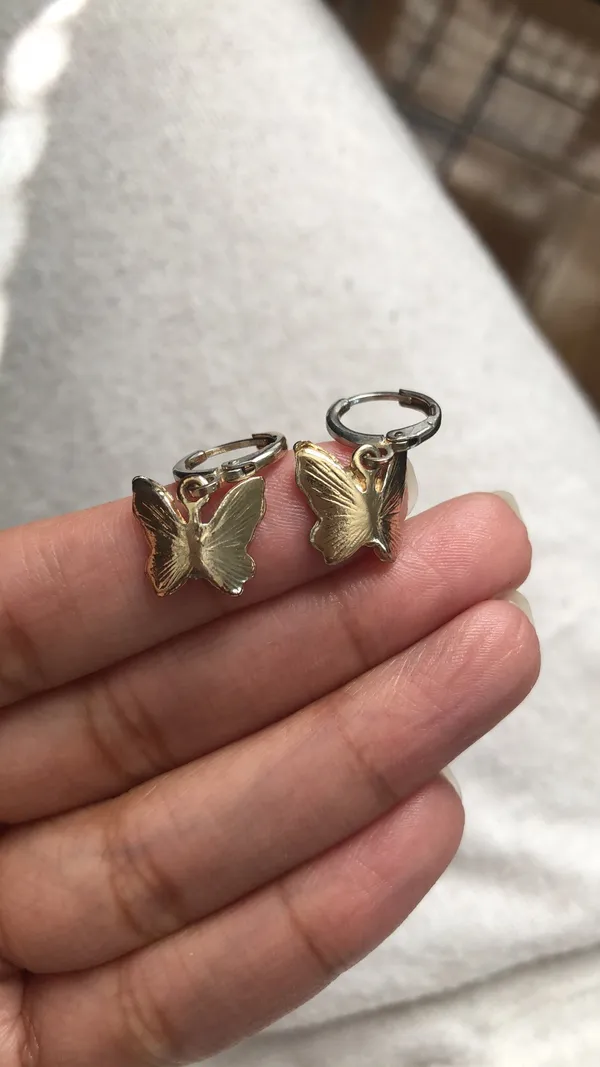 Free People 14k Gold Butterfly Earrings - Image 9