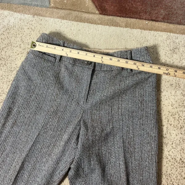 Carlisle Herringbone Wool Blend Dress Pants Womens‎ 6 Brown Grey Career Trousers - Image 3