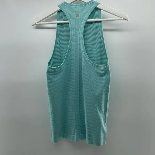 Lululemon Size 4 Swiftly Tech Racerback Tank Top Heathered Peacock Blue Seamless - Image 5