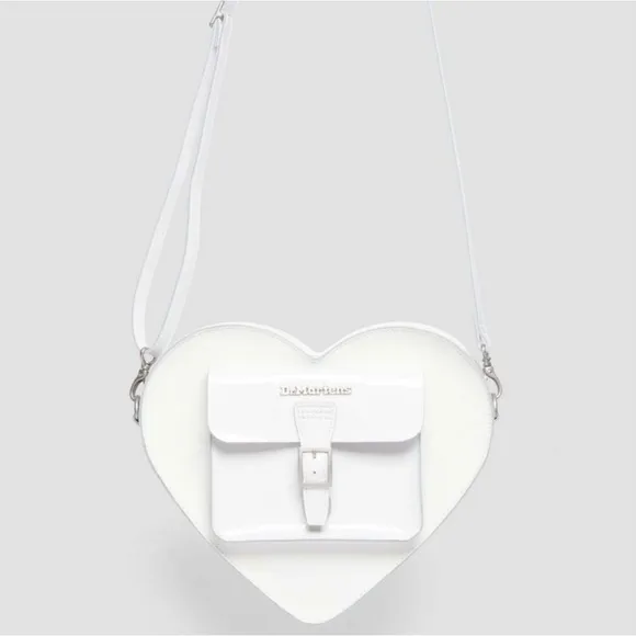NWT Dr. Martens White Leather Heart Shaped Bag featuring the iconic heart - Image 3