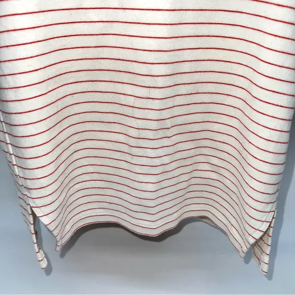 Lacoste Cream and Red Striped Top - Image 5
