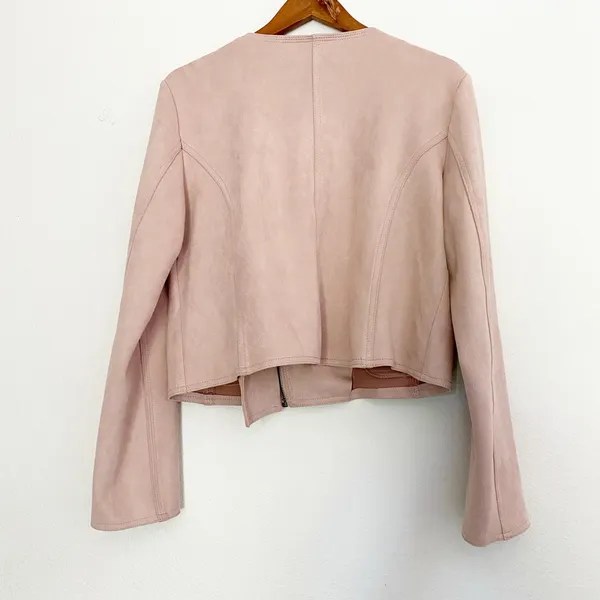 NWT Haute Monde Casual Faux Suede Moto Jacket XL - Image 3