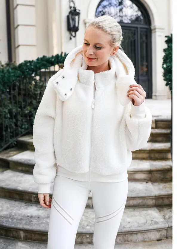 Alo Foxy Sherpa Jacket Ivory S - Image 13