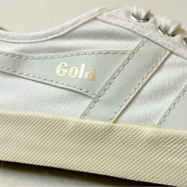 Gola Women’s Vegan Gola Classics Coaster Off White/Off White/Gold Size 7 - Image 9
