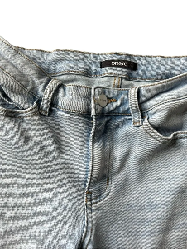 ONESO Effortless Mid Rise Wide Leg Jeans Sz 28X30 Light Wash Stretch Flare - Image 4