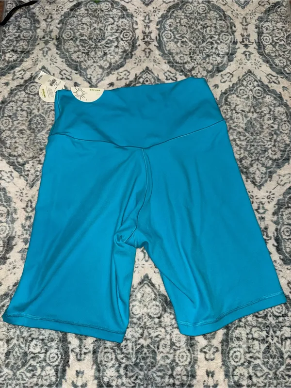 aerie Bright Turquoise High-Rise Bike Shorts - Image 5