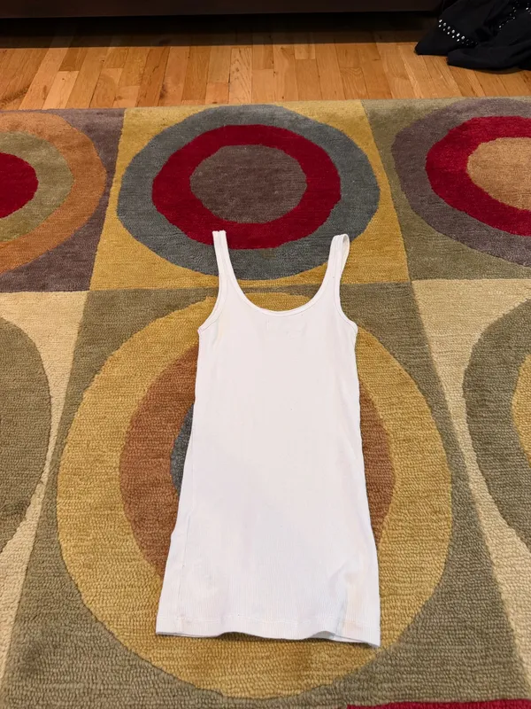 Gilly Hicks Sydney White Ribbed Tank Top Slim Fit Y2K Style Size Small - Image 5