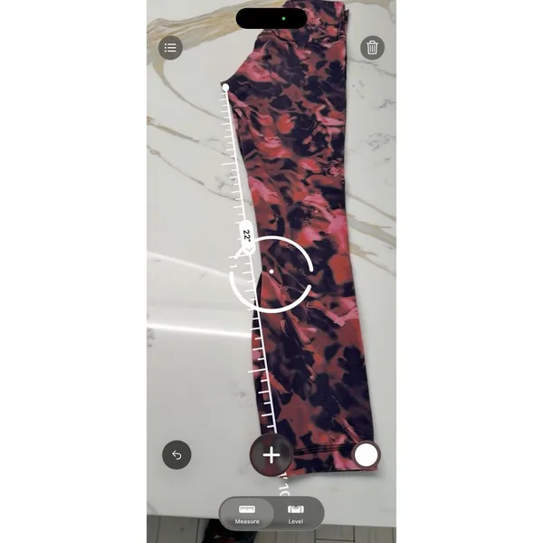 Lululemon Abstract Print Stretch Elastic Waist Red Pink Black Ankle Leggings 2‎ - Image 4