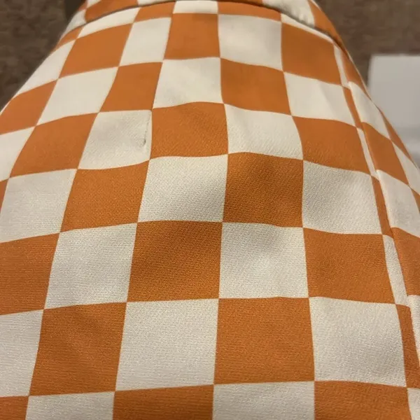 Cider orange‎ and white checkered pants high rise small - Image 4