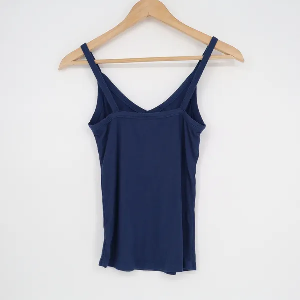 Navy Blue Ribbed V-Neck Camisole Tank Top Style 970 Womens Size Small - Image 5