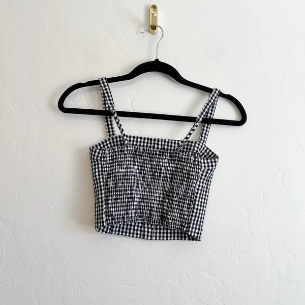 Hollister | NWT Gingham Crop Tank & High-Rise Pants Set in‎ Black White - Image 3