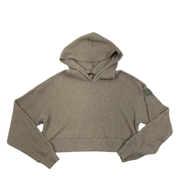 ALO YOGA Muse Ribbed Knit Cropp Hoodie Sz S Athletic Everyday Outdoor City Chic - Image 5