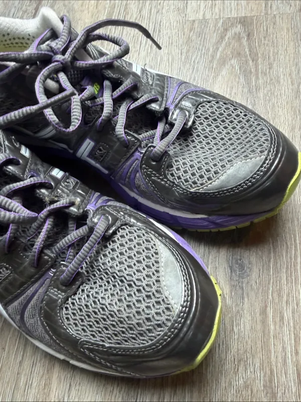 ASICS GEL-Kayano 18 Stability Trainer Running Shoes (Gray/ Purple) Size 10 - Image 3