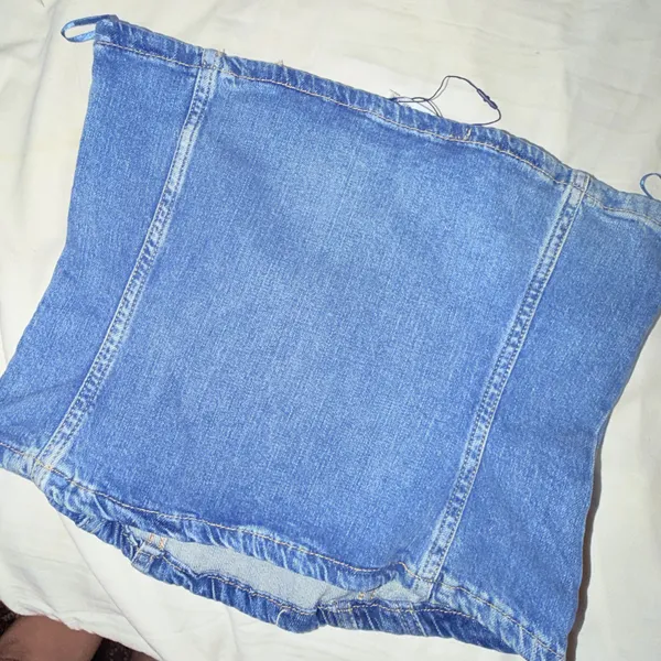 zara denim tube top  - Image 6