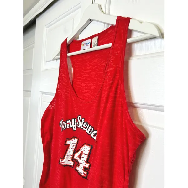 NASCAR Tony Stewart 14 Tank Top XL Red Racerback - Image 2