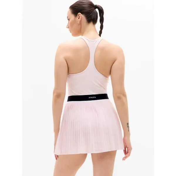 Athleta M Power Serve Tank Dress Tennis Medium Shell Pink Black Regular - Image 2