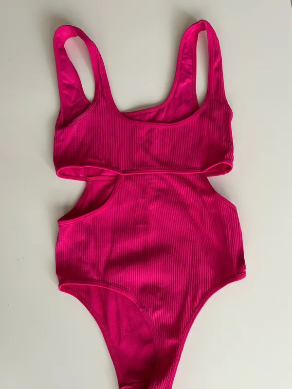 Garage pink ribbed bodysuit  - Image 3