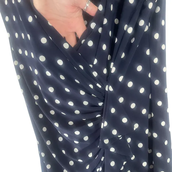 American Living Women's 14‎ Blue Polka Dot Runched Ruffle Dress Kentucky Derby - Image 7