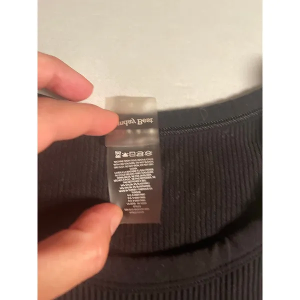 Aritzia Sunday Best SinchSeamless Ribbed High Neck Crop Tank Top Black S - Image 4
