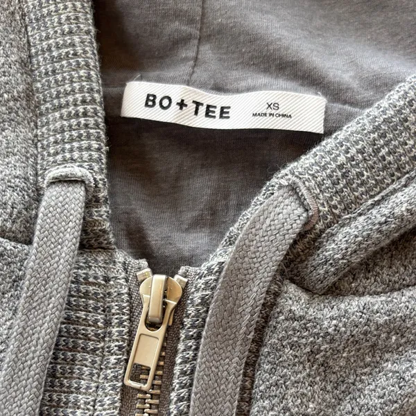 Bo + Tee Gray Hooded Zip Puffer Jacket - Image 5