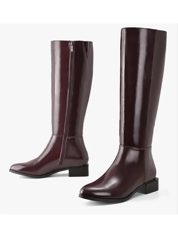 NEW Shoe'N Tale Chunky Low Heel Pointed Toe Winter Knee High Boots 6.5 - Image 8