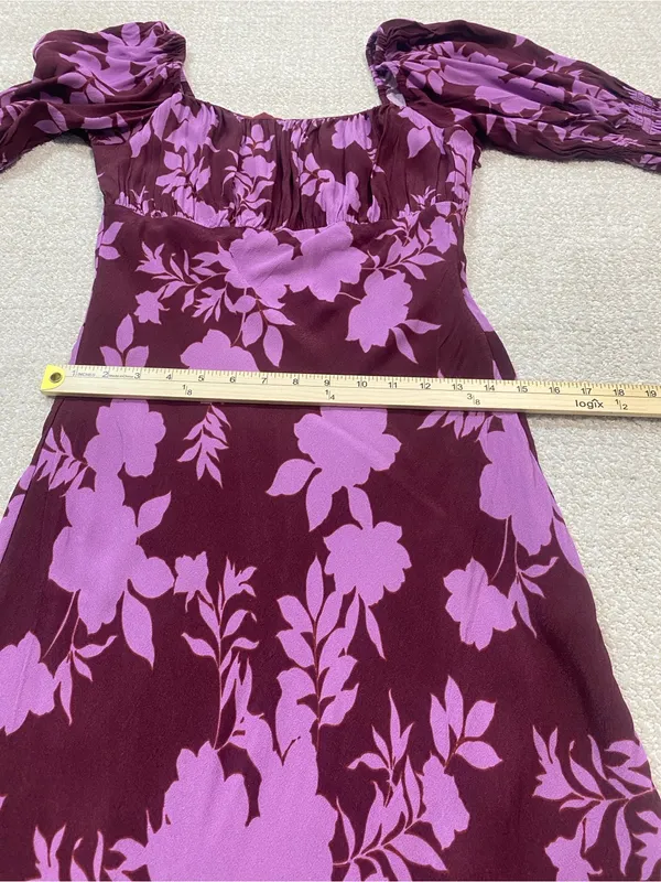 Peter Som Collective Floral Square Neck Midi Dress 4 Shell 58% Viscose 42% Rayón - Image 13