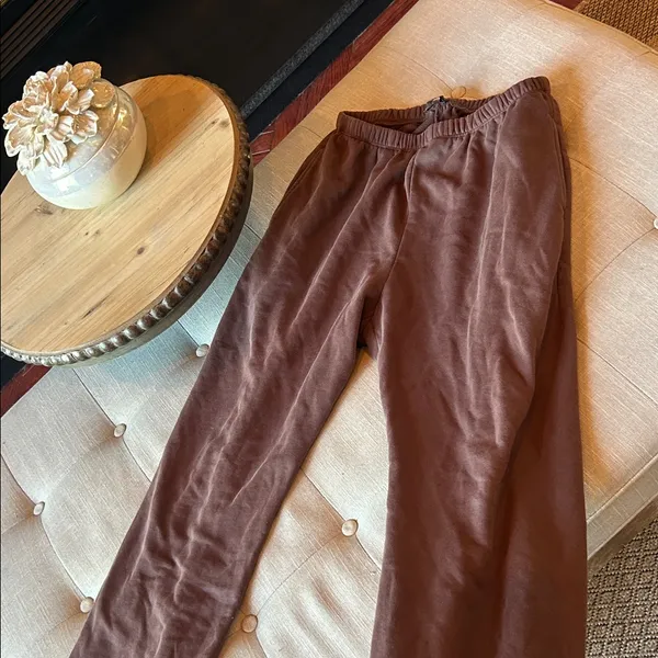 Naked Wardrobe Chocolate Brown Straight Leg Sweats Size Medium - Image 3