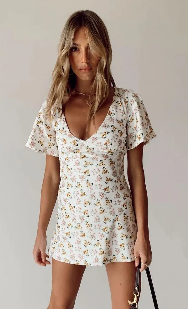 Princess Polly Lucine Mini Dress White Floral - Image 5