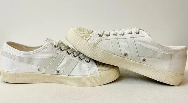 Gola Women’s Vegan Gola Classics Coaster Off White/Off White/Gold Size 7 - Image 7