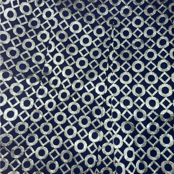 Ralph Lauren Dress Navy Blue Gold Metallic Geometric Gold Evening Cocktail 10 - Image 3