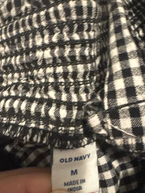 Old Navy Black and White Gingham Tie-Shoulder Sundress - Image 5
