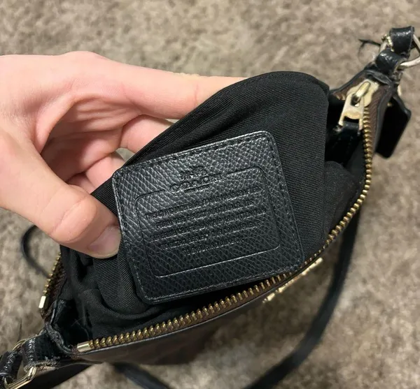 Coach Signature North/South Crossbody Signature Coated Canvas Purse - Image 4