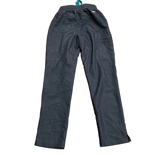 FIGS Unisex Cargo Scrub Pants XS Gray Elastic Waist Drawstring Workwear - Image 3