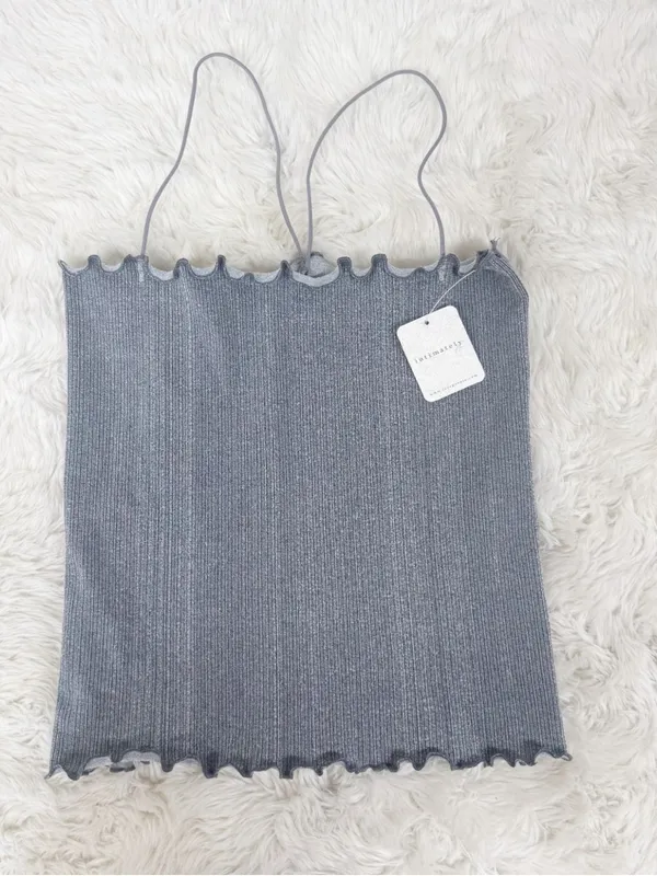 FREE PEOPLE Intimately Better This‎ Way Cami Gray Medium Large Strappy Tank New - Image 3