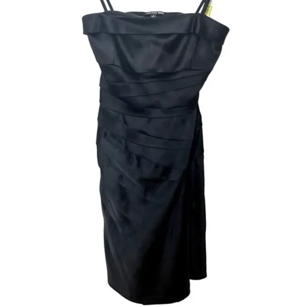 Gianni Bini NWT Black Satin Ruched Strapless Cocktail Dress Women's Size 0 Party - Image 3