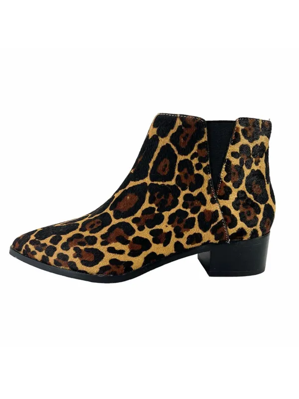 Antonio Melani Lavonnie leopard print haircalf block heel booties 7.5 - Image 5