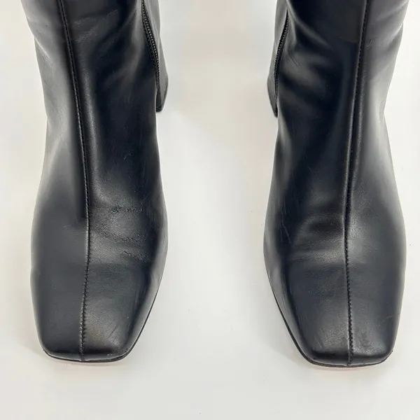 SVEGAN Knee High Boots Women's Black Vegan Leather Block Heel Made‎ in Spain 9.5 - Image 5