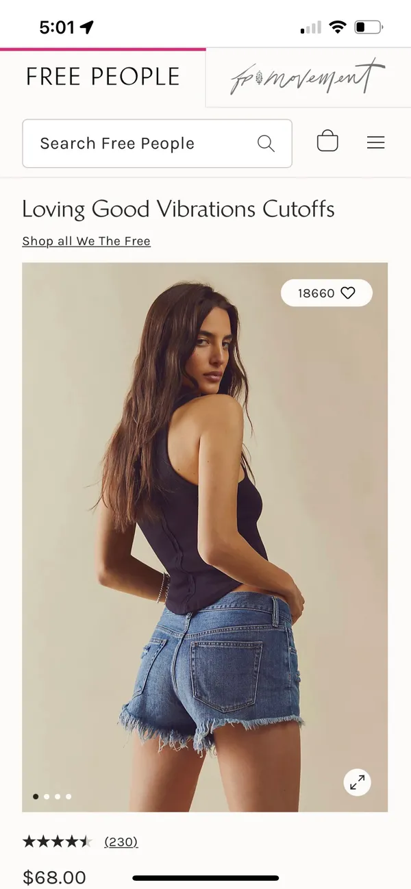 Free People Loving Good Vibrations Cutoff Jean Shorts️ - Image 5