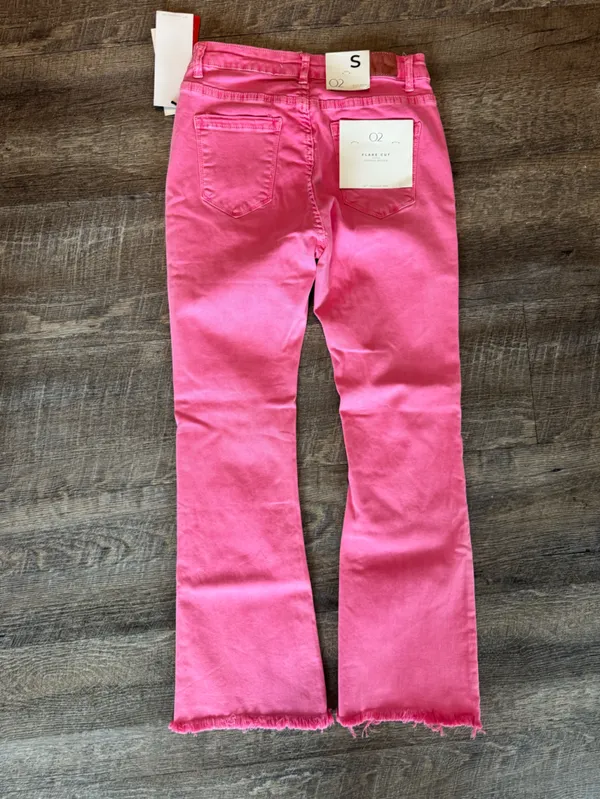 NWT Q2 Premium Denim Pink Flare Cut Jeans Size 2 - Image 5