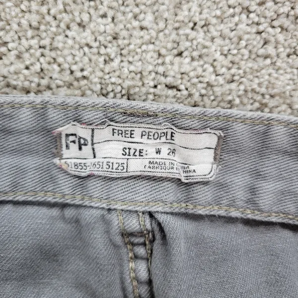 Free People Womens Cut Off Jean Shorts 26 Blue Distressed‎ Denim Button Fly - Image 4