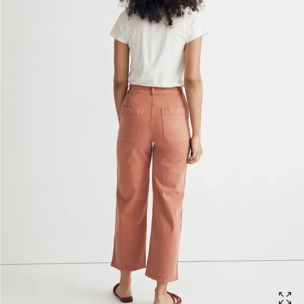 MADEWELL Emmett 2.0 Wide-Leg‎ Crop Pants in Dried Rose size 25 - Image 4