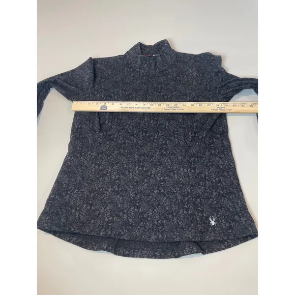 Spyder Active L Charcoal Gray Fleece Quarter‑Zip Pullover High‑Low Hem - Image 5
