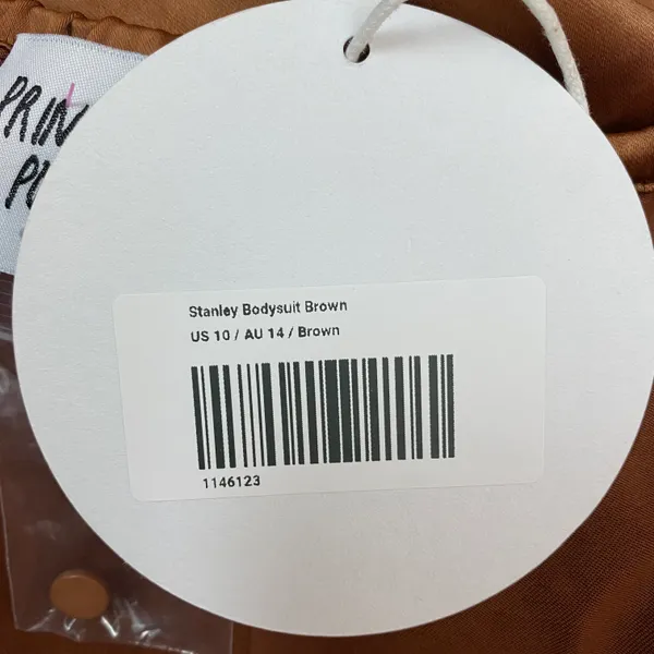 Princess Polly Stanley Bodysuit Brown Size 10 - Image 5