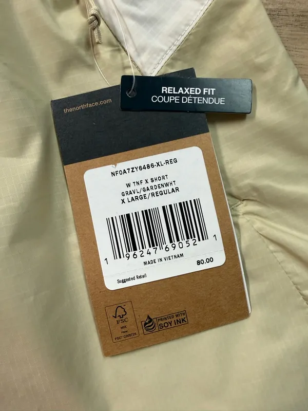 NWT The North Face TNF X Short in Gravel/Gardenia White Women’s Size XL Shorts - Image 9