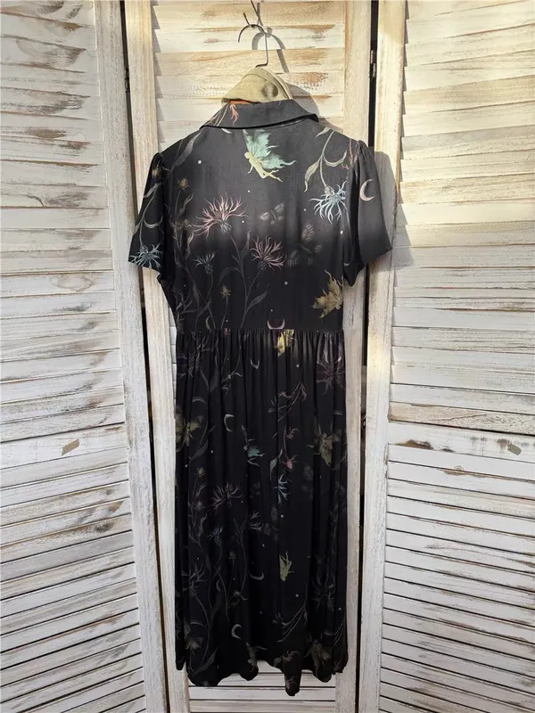 Disturbia Rosanella Floral Print Midi Shirt Dress, US6 - Image 5